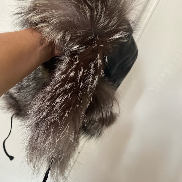 Genuine Real Silver Fox Fur Genuine Leather Fancy Winter Trapper Woman Hat main image 10